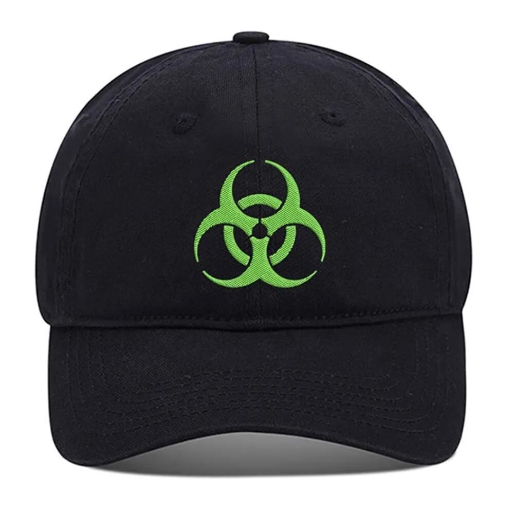 Men Baseball Cap Green Biohazard Embroidery Hat Embroidered Hats Cotton Caps